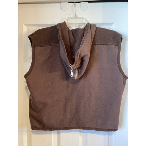 Vintage AG Adriano Goldschmied The A.Gold E. Event Brown Hoodie Vest Small 90s - Picture 3 of 7